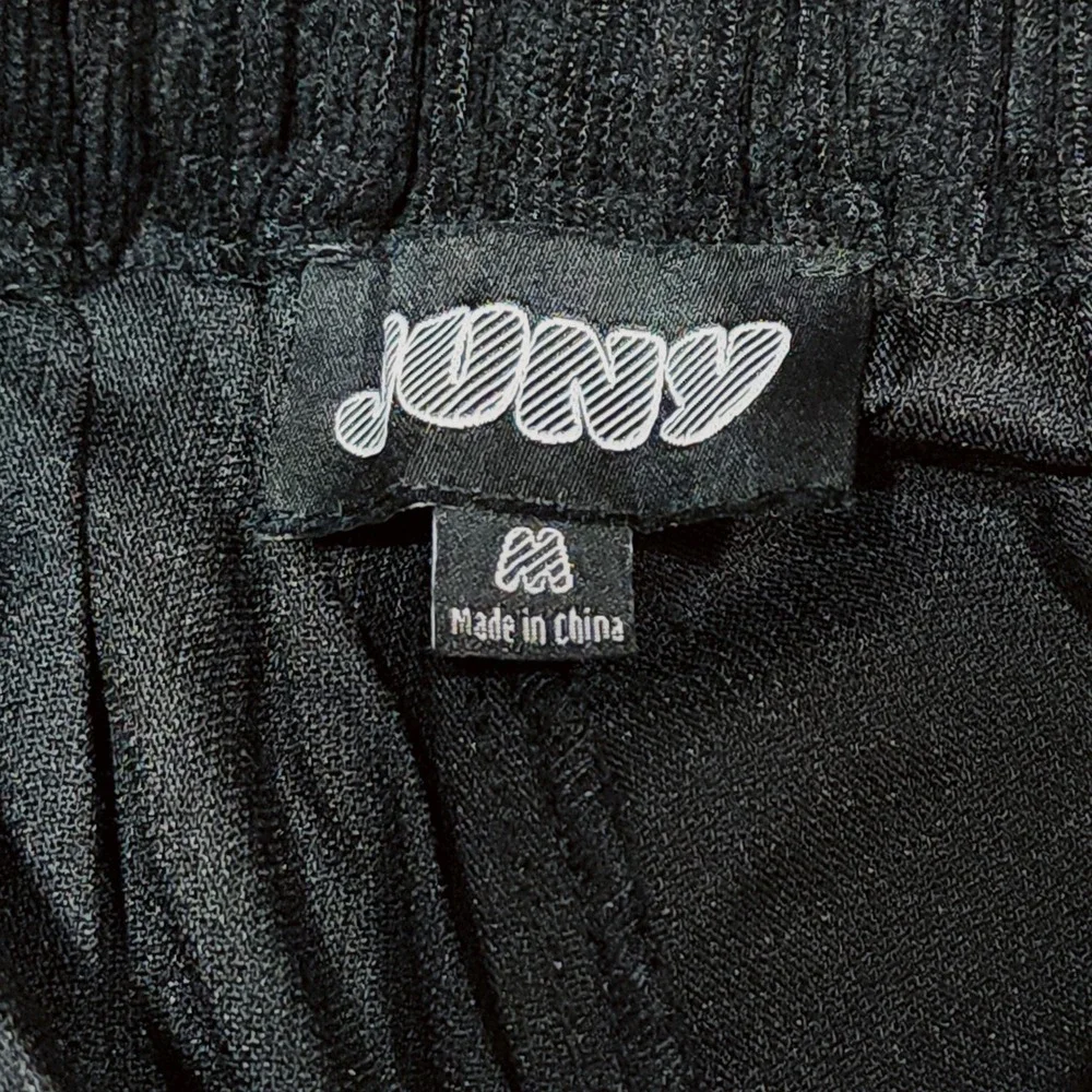 JUNY Wide Leg Baggy Corduroy Pant M 32x31 Men Black Pleated Velour Relaxed Retro